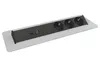 Rozетки и USB-порты станции Kondator F300 алюминий: 3 Schuko и 2 USB Type-A.