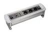 Поворотный блок розеток авто: 3 евророзетки, USB, RJ-45, алюминиевый корпус.
