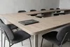 Конференц стол КИ-157 V-образный на 27 мест, ламинат Egger Sherwood светлый.